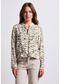Street One Damen Blousonnomad braun, casual, Gr. 36, animal-print, Stoff, 82% Viskose, 18% Nylon, Jacken, mit Tunnelzug im Bund zum Taillieren