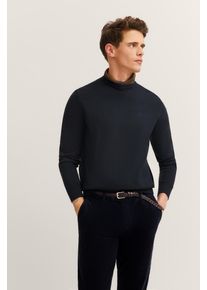 Bugatti Herren Rundhalspullover "Regular Fit"390, marine, casual, Gr. S, unifarben, Sweatware, 95% Baumwolle, 5% Kaschmir, Pullover, aus