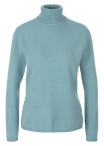 include - Rollkragen-Pullover aus Schurwolle und Kaschmir, türkis, Gr. 36 / S - Schurwolle