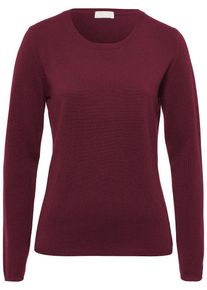 include - Rundhals-Pullover aus Schurwolle und Kaschmir, rot, Gr. 36 / S - Schurwolle