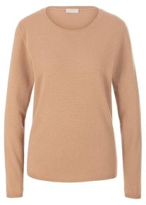include - Rundhals-Pullover aus Schurwolle und Kaschmir, braun, Gr. 36 / S - Schurwolle