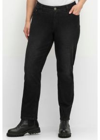 sheego Große Größen 5-Pocket-Jeans in schmaler Form, black denim, Größe 22 - Damen