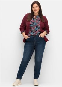 sheego Große Größen Jeans schmal, mit extra-weitem Oberschenkel, dark blue denim, Größe 104 - Damen