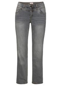 sheego Große Größen Gerade Jeans mit Used-Effekten, grey denim, Größe 80 - Damen