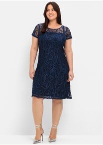 sheego Große Größen Cocktailkleid mit Zierborten, marine, Größe 54 - Damen