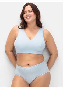 sheego Große Größen Bügelloser BH in Bustier-Form, im Doppelpack, marine + hellblau, Größe 90F - Damen