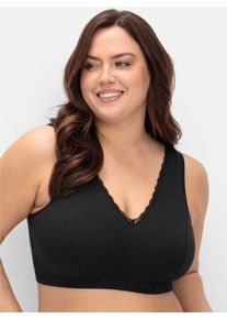 sheego Große Größen Bügelloser BH in Bustier-Form, im Doppelpack, schwarz + schwarz, Größe 100G - Damen
