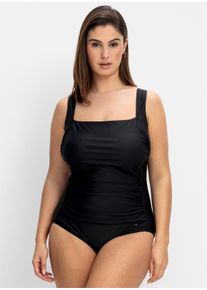 sheego Große Größen Badeanzug mit Raffung und Shaping-Einsatz, schwarz, Größe 46C - Damen