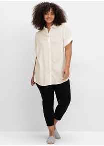 sheego Große Größen Hemdbluse mit überschnittenen Schultern, champagner, Größe 40 - Damen