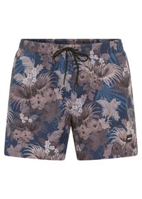 BOSS Herren Badeshorts "Piranha"medunkelbraun, sportlich, Gr. L, Microfaser, Obermaterial: 100% Polyester, Badehosen, mit buntem Alloverdruck