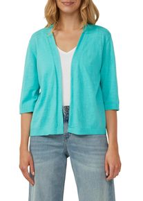 s.Oliver Damen Cardiganpool blau, casual, Gr. 42, unifarben, Feinstrick, Obermaterial: 100% Baumwolle, Strickjacken, ohne Verschluss und 3/4-Arm