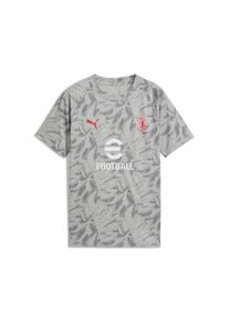 Puma Kinder Trainingsshirt "AC Milan Aufwärmtrikot Jugendliche"smokey gray weiß, Gr. 164, bedruckt, Obermaterial: 100% Polyester, Shirts