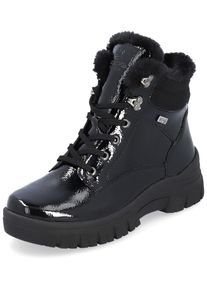 Remonte Damen Schnürstiefelette "Remonte Stiefelette Leder", Gr. 39, schwarz, Leder, casual, Schuhe