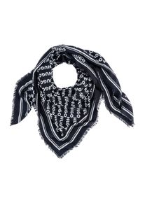Hugo Damen Schal "Alycia 120*120", schwarz, casual, gemustert, Web, Materialmix, Modetücher, mit Hugo-Logodrucken