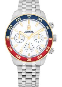 Tommy Hilfiger Herren Chronograph "TH85 CHRONOGRAPH"silberfarben, Armbanduhren, Quarzuhr, Armbanduhr, Herrenuhr, Edelstahlarmband, analog, Tag