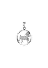 Vivance Damen Ketten-Anhänger "925 Sterling Silber rhodiniert Sternzeichen Widder Monatsstein", ONE-SIZE, Silber 925 (Sterlingsilber), 1,0 g, weiß,