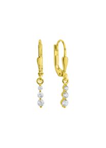 Vivance Damen Paar Ohrhänger "375/- Gelbgold glanz Zirkonia", ONE-SIZE, Gold, gelb, Gold, Ohrringe