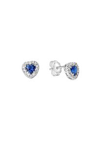 Vivance Damen Paar Ohrstecker "375/- Weißgold Zirkonia blau und weiß", ONE-SIZE, Gold, weiß, Gold, Ohrringe