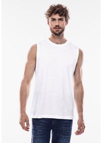 Street One MEN Herren Rundhalsshirt, weiß, casual, Gr. XXL, unifarben, Web, 100% Baumwolle, Shirts, aus Jersey in Unifarbe