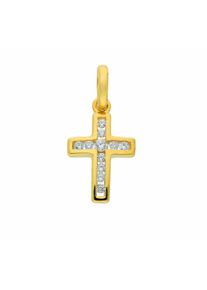 Adelia´s ADELIA ́S Damen Ketten-Anhänger "333 Gold Kreuz Anhänger", mit Zirkonia, Gold, gold, Gold, Schmuckanhänger, mit Zirkonia Goldschmuck für Damen &
