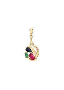 Vivance Damen Ketten-Anhänger "375/- Gelbgold glanz Zirkonia,Rubin,Safir,Smaragd", ONE-SIZE, Gold, 0,8 g, gelb, Gold, Schmuckanhänger