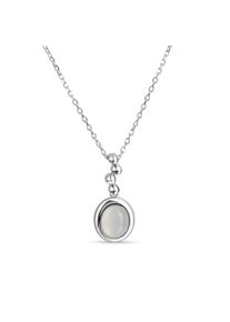 Vivance Damen Kette mit Anhänger "925 Sterling Silber rhodiniert Katzenauge hellblau", 45cm, Silber 925 (Sterlingsilber), L: 45cm B: 10.0mm, weiß,
