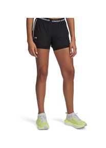 Under Armour Damen 2-in-1-Shorts "TECH", schwarz-weiß, sportlich, Gr. XL, Obermaterial: 100% Polyester, Hosen