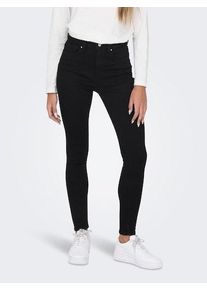 Only Damen Skinny-fit-Jeans "ONLMILA HW SK ANK DNM BJ380 NOOS", schwarz, modisch, Gr. 25, Abriebeffekte, Denim/Jeans, Obermaterial: 94% Baumwolle, 4%