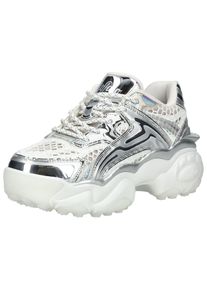 Buffalo Damen Sneaker "Buffalo Sneaker Lederimitat/Mesh", Gr. 40, silber, Lederimitat, Textil, casual, Schuhe
