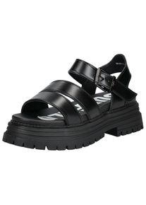 Buffalo Damen Riemchensandale "Buffalo Sandalen Lederimitat", Gr. 39, schwarz, Lederimitat, casual, Schuhe