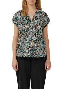 s.Oliver Damen Klassische Bluse, schwarz, casual, Gr. 44, bedruckt, Web, Obermaterial: 100% Baumwolle, Blusen, mit All-Over Print