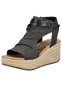 Blowfish Damen Keilsandalette "Blowfish Sandalen Lederimitat/Textil", Gr. 39, schwarz, Lederimitat, Textil, casual, Schuhe
