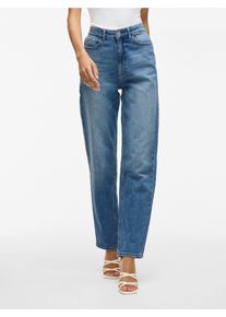 Vila Damen High-waist-Jeans "VIKELLY JAF HW STRAIGHT JEANS-NOOS", blau, modisch, Gr. 42, unifarben, Denim/Jeans, Obermaterial: 99% Baumwolle, 1%