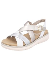 Remonte Damen Riemchensandale "Remonte Sandalen Leder", Gr. 39, weiß, Leder, casual, Schuhe