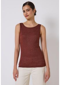 Damen Trägertopsienna braun, casual, Gr. 36, STREET ONE STUDIO, unifarben, Stoff, 55% Polyester, 25% Viskose, 20% Metallisierte Fasern, Tops, mit