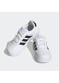 Kinder Sneaker "BREAKNET LIFESTYLE COURT LACE", adidas Sportswear, Gr. 32, schwarz-weiß, Synthetik, Textil, sportlich, Schuhe