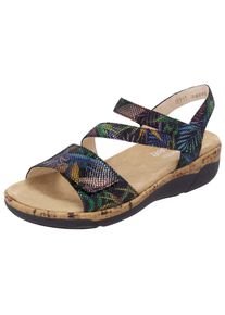 Remonte Damen Riemchensandale "Remonte Sandalen Leder", Gr. 37, schwarz, Leder, casual, Schuhe
