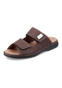 Rieker Herren Pantolette, Gr. 46, braun, Nubukleder, klassisch, Schuhe, Klettschuh, Sandale, Sommerschuh mit praktischem Klettverschluss