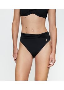 Triumph Damen Bikini-Hose "Summer Twist Highwaist brief", schwarz, elegant, Gr. 40, Microfaser, Obermaterial: 84% Polyamid, 16% Elasthan, Badehosen,