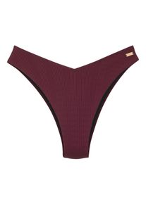 Damen Bikini-Hose "Nela", rot, Gr. 38, Copenhagen Studios, unifarben, strukturiert, Rippware, Recycling-Polyamid, Badehosen, in V-förmiger Schnittform