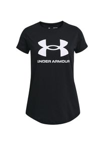 Under Armour Kinder T-Shirt "Mädchen UA Sportstyle Kurzarm-Oberteil mit Grafik", schwarz, sportlich, Gr. M, Obermaterial: 60% Baumwolle, 40%
