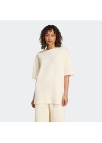 Damen T-Shirt "ESS LIN TEE OS", weiß, sportlich, Gr. M, adidas originals, Obermaterial: 93% Baumwolle, 7% Elasthan, Shirts, Oversize-Passform,