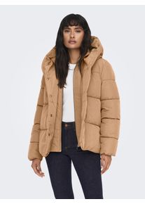 Only Damen Steppjacke "ONLNEWSYDNEY SARA PUFFER JACKET CC OTW", braun, modisch, Gr. XS, unifarben, leicht glänzend, Web, Steppware, Obermaterial: