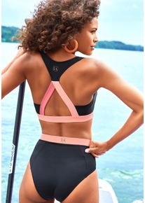 active by Lascana LASCANA ACTIVE Damen Bustier-Bikini-Top "Janni", schwarz, Gr. 34, unifarben, kontrastfarbene Details, Recycling-Polyamid, Bikini-Oberteile, mit