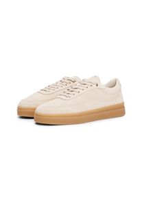 Tommy Hilfiger Damen Plateausneaker "MODERN COURT SNEAKER SUEDE", Gr. 37, beige, Veloursleder, unifarben, sportlich, Schuhe, Freizeitschuh,