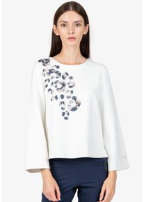 Damen Sweatshirt, beige, modisch, Gr. 42, Sportalm KITZBÜHEL, unifarben mit Farbeinsatz, Sweatware, Obermaterial: 58% Baumwolle, 38% Polyester, 4%