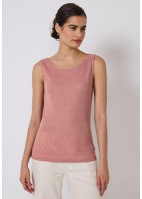 Damen Trägertop, pink, casual, Gr. 44, STREET ONE STUDIO, unifarben, Stoff, 55% Polyester, 25% Viskose, 20% Metallisierte Fasern, Tops, mit