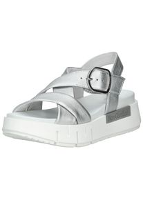 Nero Giardini Damen Plateausandaletten "Nero Giardini Sandalen Leder", Gr. 41, silber, Leder, casual, Schuhe