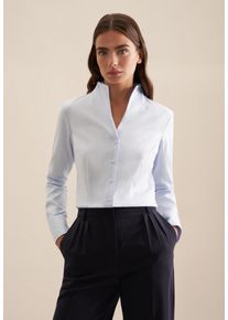 Seidensticker Damen Klassische Bluse, blau, Gr. 36, unifarben, 100% Baumwolle, Blusen, 1/1 Kragen Uni