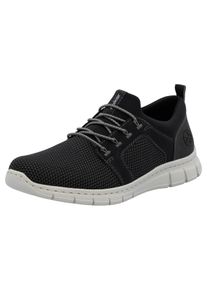 Rieker Herren Slip-On Sneaker, Gr. 46, schwarz, Lederimitat, Textil, sportlich, Schuhe, Schlupfschuh, Halbschuh, Freizeitschuh mit Gummizug, zum